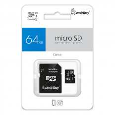 Карта MicroSDXC 64Gb (Class 10) UHS-I (SB64GBSDCL10-01) + AD