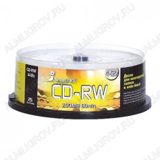 CD-RW диск 700Mb 80min 12xspeed 25шт SMART TRACK