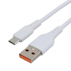 Кабель USB-microUSB, 1.0м, для зарядки и передачи данных, белый, (GP01M) GoPower 2.4A, ПВХ (PVC), ...