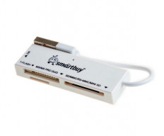 Card Reader SBR-717-W White SMART BUY USB2.0; поддержка: microSD, MiniSD, SD, XD, MMC, MS, M2 универсальный