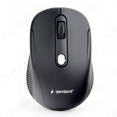 Мышь беспроводная MUSW-420 Black GEMBIRD беспроводная; 1600 dpi; 3 кнопки + колесо-кнопка; питание AAA*2 шт. (в комплекте)