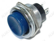 Кнопка PBS-26B (RWD-306) OFF-(ON) синяя, без фиксации d=16mm; 1A/250VAC; 2pin
