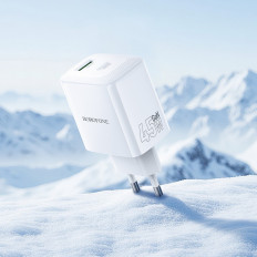 Сетевое зарядное устройство с выходами USB, Type-C, 3.0A, 45W GaN, белый, BN30 Cargador