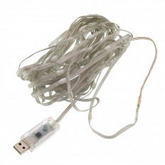 Гирлянда USB "Нить" 10м, Мульти, провод прозрачный, OG-LDG19, светодиоды - 100шт, пульт, приложение LED LAMP, USB, IP20