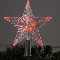 Фигура "Звезда красная ёлочная" Красный 5276532 Luazon Lighting светодиодная; 16Х16 см, пластик, 10 LED, 2 м провод, 240V