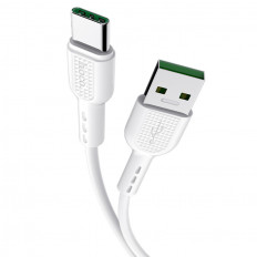 Кабель USB-Type-C, 1.0м, для зарядки и передачи данных, белый, (X33 Surge) HOCO 5.0A, ПВХ (PVC), поддержка Huawei FCP (9V2A 18W), SCP (4.5V5A 22W), SuperCharge 10V/4A 40W, быстрой зарядки OPPO