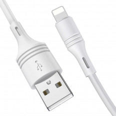 Кабель USB-Lightning, 1.0м, для зарядки и передачи данных, белый, (BX43 CoolJoy) BOROFONE 2.4A, ПВХ (PVC), ...