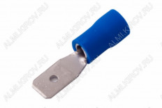 Клемма ножевая 4.8x0.8 штекер VM2-187(8) изолированная (№10) сечение 1.5-2.5 мм2; синяя