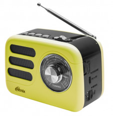 Радиоприемник RPR-033 LEMON RITMIX УКВ 88,0-108.0МГц; Bluetooth; USB, AUX; Питание от аккумулятора 18650(в комплекте. Зарядка через шнур USB
