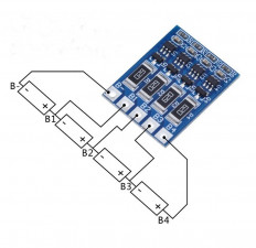 Модуль балансировки заряда АКБ 4S No name для балансировки уровня заряда Li-Ion АКБ, позволяет подключить до 4 Li-Ion АКБ