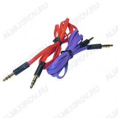 Шнур 3.5 шт стерео/3.5 шт стерео 1.0м (TS-3202/OT-AVC11) ОРБИТА тонкий штекер, плоский кабель, цветной
