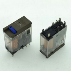 Реле 607-2CC-DM 12VDC Тип 10.2 12VDC 2C(DPDT) 10A Song Chuan 28.7*12.5*34.5mm;блокируемая кнопка проверки