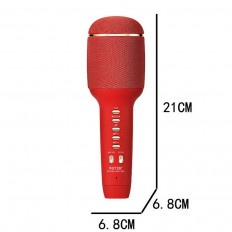 Микрофон беспроводной WS-900 красный WSTER 100 Гц-10 кГц.Bluetooth, динамики, USB,micro. AUX,TF,время работы до 2.5ч. мощность 5 Вт.
