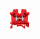 Клемма винтовая проходная, 4 мм2, красная MTU-4RD MEYERTEC