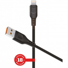 Кабель USB-Lightning, 2.0м, для зарядки и передачи данных, чёрный, (GP01L-2M) GoPower 2.1A, ПВХ (PVC), ...