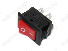 Сетевой выключатель RWB-101 ON-OFF красный с фиксацией 13,0*8,0mm; 3A/250V; 2 pin