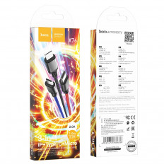 Кабель для зарядки USB-Multi 3в1 microUSB + Lightning + Type-C X76 цветной(черный/синий/красный)