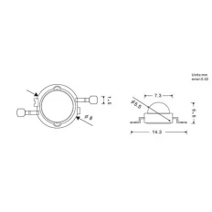 Светодиод EMITTER 3W красный Epileds 120°; IF=700mA; VF=2.3-2.6V; ФV=100-110Lm; 625nm