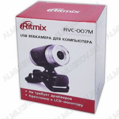 Web камера RVC-007M RITMIX 300K; с микрофоном; 30 кадров в секунду; угол обзора 54 градуса; крепление-прищепка; USB
