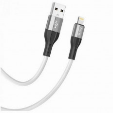 Кабель USB-Lightning, 1.0м, для зарядки и передачи данных, белый, (X72) HOCO 3.0A, силикон, ...