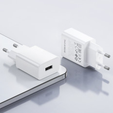 Сетевое зарядное устройство с выходом USB, 1.5А, белый, BA110A Lemi;