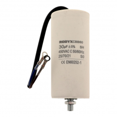 Конденсатор пусковой 30мкФ 450В CBB-60-болт (К78-17) гибкие выводы
