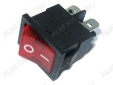 Сетевой выключатель RWB-207 (SWR-45) ON-OFF красный с фиксацией с подсветкой 19,2*13,3mm; 6A/250V; 4 pin