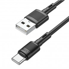 Кабель USB-Type-C, 1.0м, для зарядки и передачи данных, чёрный, (X83) HOCO 2.4A, ПВХ (PVC), ...
