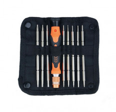 Набор отверток (9 предметов) JM-8124 JAKEMY в наборе: отвертка-держатель, 8 удлиненных двухсторонних бит, чехол