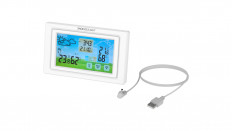 Метеостанция CAT-343 white RITMIX Измерение наружной и внутренней температуры и влажности, календарь, часы; питание шнур USB или 2хAAA, радиодатчика 2хAAA(в комплекте)