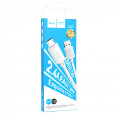 Кабель USB-microUSB, 1.0м, для зарядки и передачи данных, белый, (X88)
