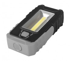 Фонарь WL2-L2W/L03-gy светодиодный (черно-серый) ФАZА 1LED COB 2Watt+3LED. Магнитное крепление + крючок. Питание 3xLR03