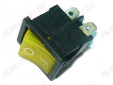 Сетевой выключатель RWB-207 (SWR-45) ON-OFF желтый с фиксацией с подсветкой 19,2*13,3mm; 6A/12V; 4 pin