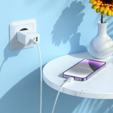 Сетевое зарядное устройство с вых.USB,2*Type-C,3.0A,белый C126A Pure