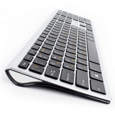 Комплект клавиатура+мышь KBS-8100 серебристый GEMBIRD беспроводной; Bluetooth 3.0, Клавиатура: питание ААА*1шт, 437*120*22.2 мм, 943г, Мышь: 1600dpi, питание АА*1шт, 103*64*39 мм, Эл. питания в комплекте