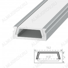 Профиль накладной SF-1506 (000984) для LED-ленты шириной до 11мм SWG размеры: 2000*15*6мм; комплект: профиль, экран, 2 заглушки, 4 скобы; крепеж