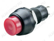 Кнопка PBS-20B OFF-(ON) красная, без фиксации d=10.2mm; 1A/250VAC; 2pin