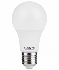 Лампа светодиодная 220В/ 11,0Вт/ E27/ 6500K (холодный белый) 870Lm (GLDEN-WA60-11-230-E27-6500) General