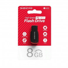 Карта Flash USB 8 Gb (BUD2 Black) BOROFONE без колпачка; USB 2.0