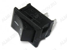 Сетевой выключатель RWB-201 (KCD1-101) ON-OFF черный с фиксацией 19,2*13,0mm; 6A/250V; 2 pin