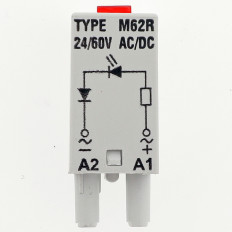 Модуль индикации M62R Relpol 24-60VAC/VDC,красный светодиод;для колодок GZT,GZM