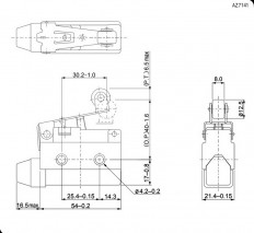 Переключатель AZ-7141 короткий рычаг с роликом 10A/250V; 3 pin