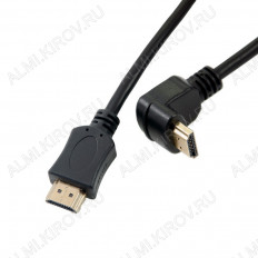 Шнур HDMI шт/HDMI шт 1.5м угловой (без фильтров) (56-010) ALENCOM Plastic-Gold