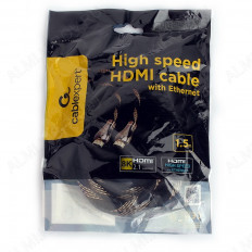 Шнур HDMI шт/HDMI шт 1.5м (ver 2.1) UHD 8K/60Hz, 4K/120Hz, 48Gbit/s (CCP-HDMI8K-1.5M) CABLEXPERT Metal-Gold, нейлоновая оплетка, пакет