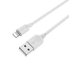 Кабель USB-Lightning, 2.0м, для зарядки и передачи данных, белый, (BX14) BOROFONE 2.4A, ПВХ (PVC), ...