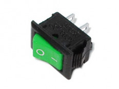 Сетевой выключатель RWB-101 ON-OFF зеленый с фиксацией 13,0*8,0mm; 3A/250V; 2 pin