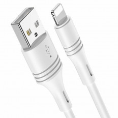 Кабель USB-Lightning, 1.0м, для зарядки и передачи данных, белый, (BX43 CoolJoy) BOROFONE 2.4A, ПВХ (PVC), ...