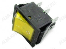 Сетевой выключатель RWB-506 (SC-767) ON-ON желтый с фиксацией с подсветкой 27,8*21,8mm; 15A/250V; 6 pin