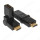 Переходник HDMI штекер/HDMI гнездо поворотный 90/180° (AC-062A/OT-AVW28) (21972)