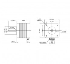 Шаговый двигатель Nema17 1.7A 40mm (17HS4401) No name Угловой шаг: 1.8° ±5%; Число фаз: 2; Номинальный ток: 1.7 А; Сопротивление фазы: 1.65 Ом